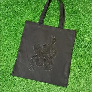 Heavy Duty Canvas Tote with Snake Patchwork